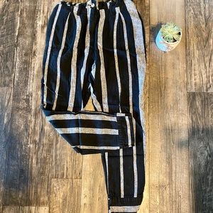 Striped Paper Bag Pants